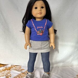American Girl Doll Retired Z Yang with Dalmatian companion dog